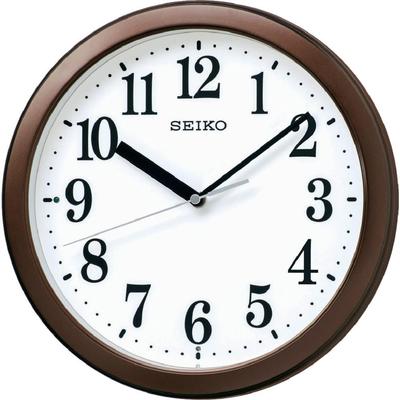 Clock Wall Clock, Brown Metallic, Diameter 28.0 X 4.6 Cm, Radio-Controlled, Analog, Compact Size, KX256B