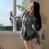 Blue Striped Long Sleeve Shirt Jacket Women's Spring Autumn Design Sensibility Smooths Your Silhouette Slimm