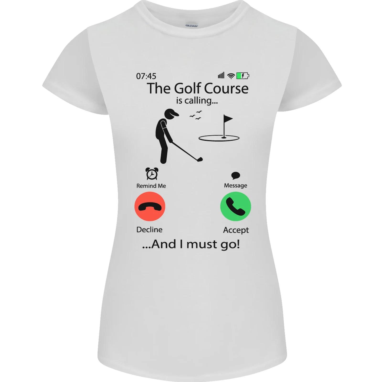 Golf Is Calling Golfer Golfing Funny Womens Petite Cut T-Shirt 4XL