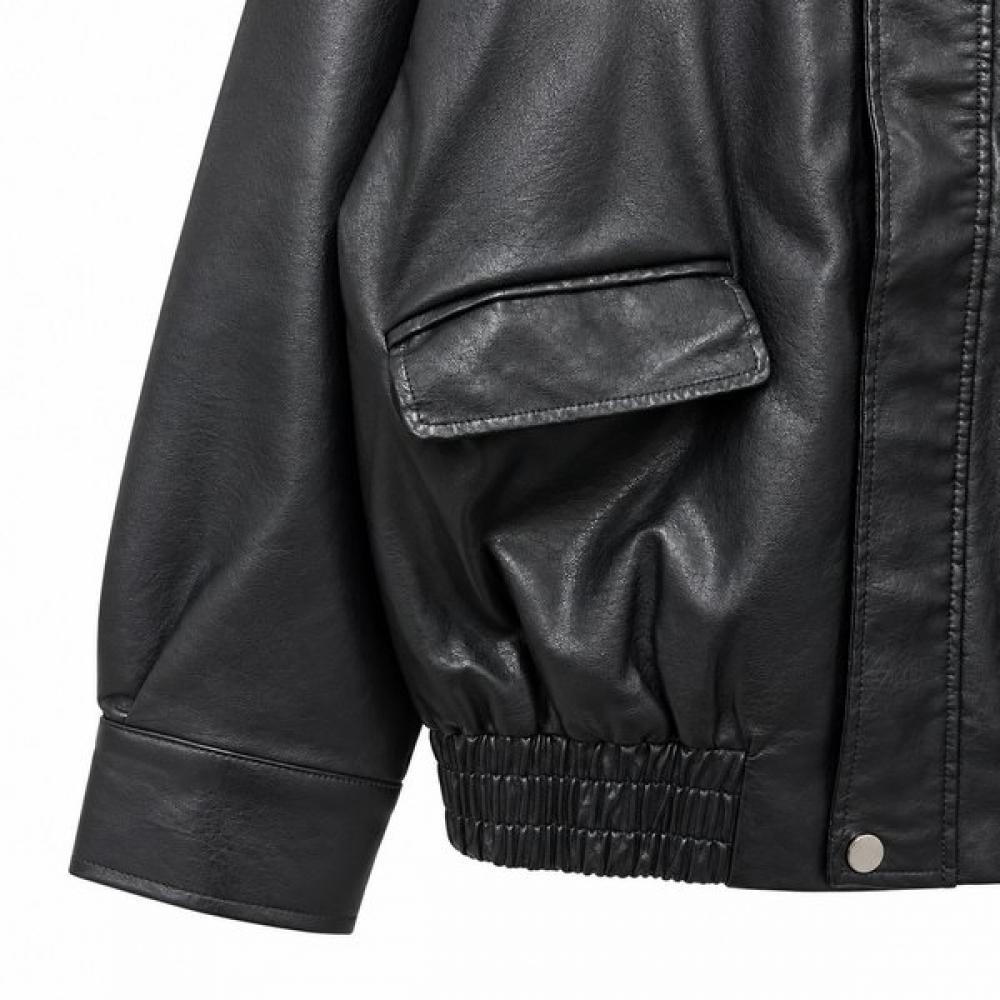 Ggpx New York Faux Leather Banding Jacket Gq9jp010f