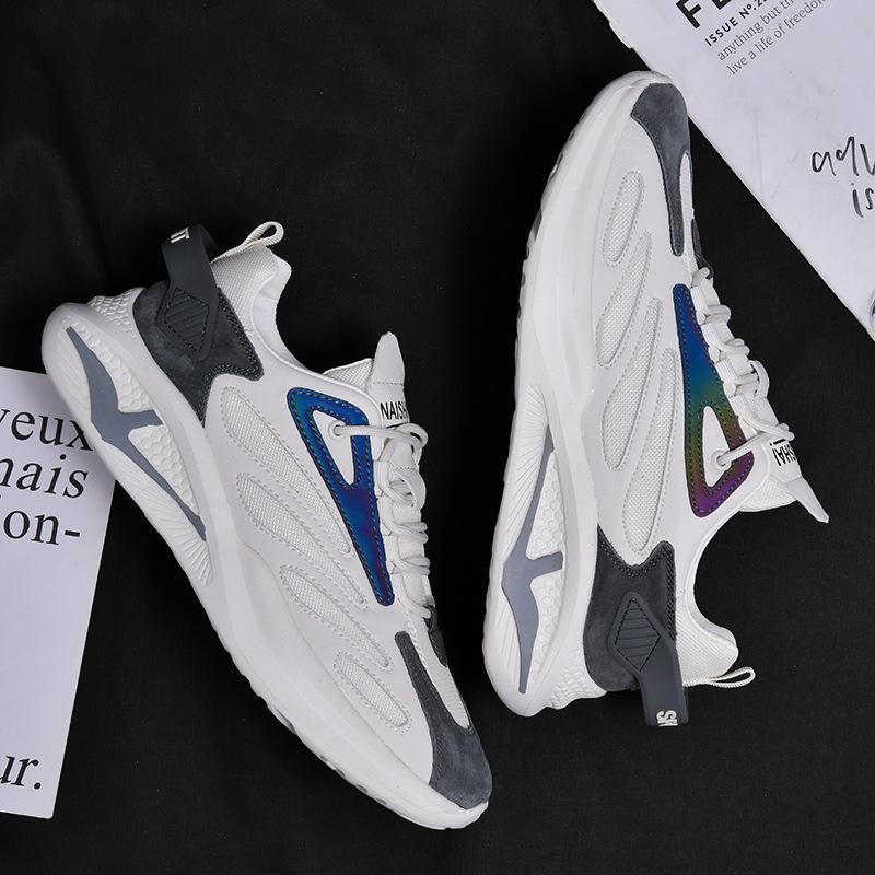 

New Daddy Shoes Men s Low Top Breathable Men s Sneakers Large Size Popcorn Sole Student Casual Running Shoes 39