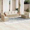 VidaXL Garden Lounge Set with Cushions 8 Pcs, Patio Sofas, Furniture Set, Outdoor Terrace Furniture, Beige 3259972