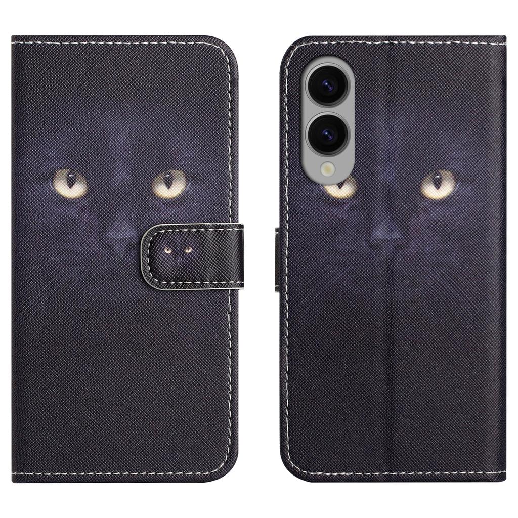 For Samsung Galaxy S25 Edge Case Pattern Print PU Leather Wallet Phone Cover Cross Texture