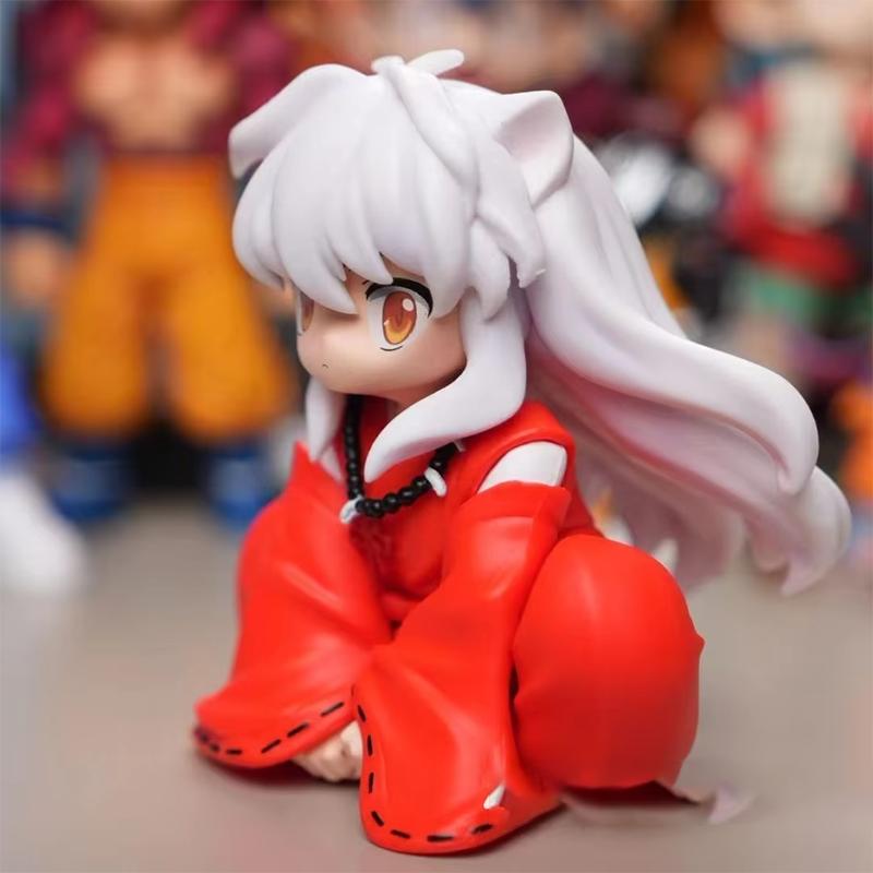 10cm/3.94in Anime INUYASHA Figure Cute Inuyasha Action Figure PVC Collectible Model Toys Desktop Decor Statue Birthday Gifts
