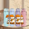 1PC Umbrella Cat Cartoon 750ml Color Plastic Sports Water Bottle Leakproof Flip Straw Lid Suitable for Sports Office Home Use