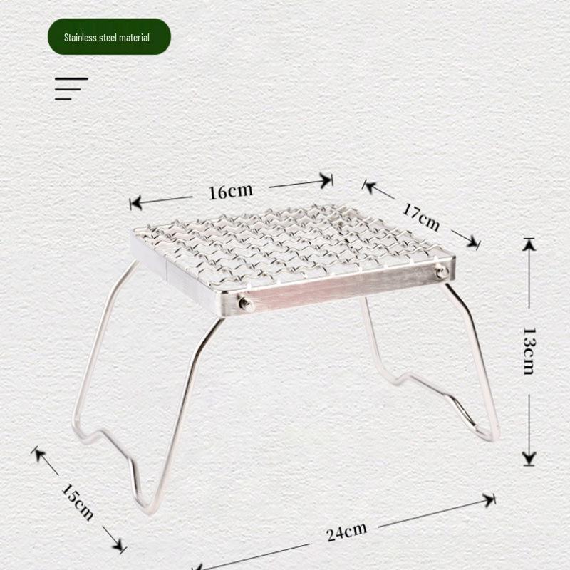 Přenosný skládací nerezový stojan na kempingový gril