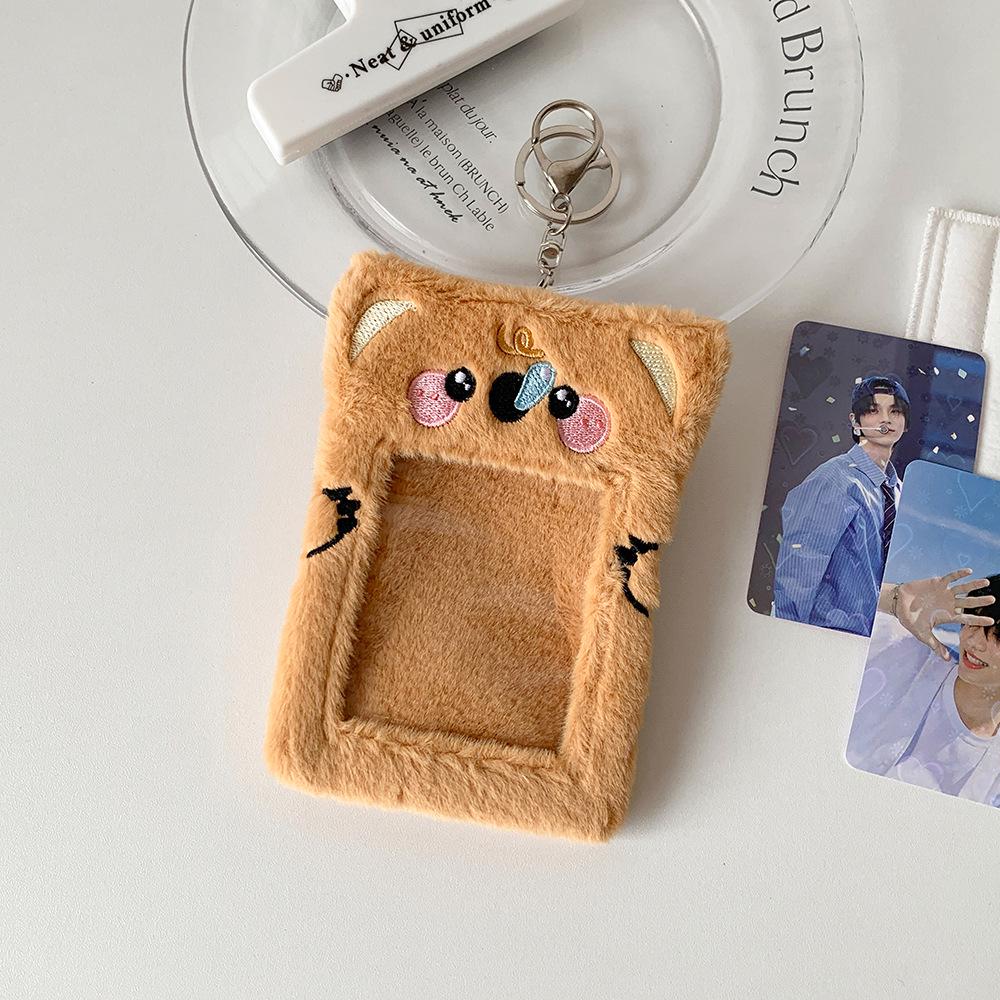 Star Idol Cute Animal Plush Card Holder - 3" Polaroid Display & Protective Sleeve Ornament
