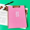 Daily Planner 2025 English Agenda Book With  Plate Clamp Diary Planner  Notebook  Home Office