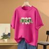 2025 Summer Women's Plus Size Slimming Cotton Round Neck Tee - European Style