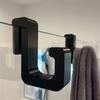 No-Drill Hooks for 8mm Glass Door. Holds Towels, Clothes. Sturdy Plastic, Black/White. 2PCS Sets.