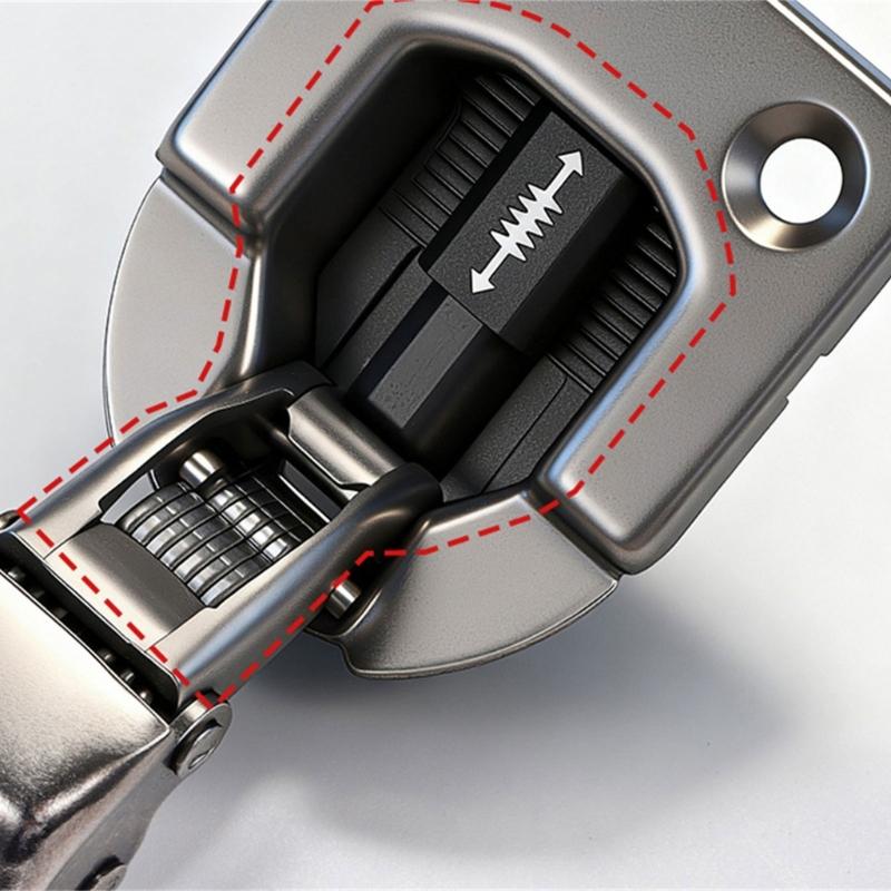 Space Saving Concealed Cabinet Door Hinge Adjustable Tension Mechanism Soft Closing Wardrobe Hinge For Quiet Operation