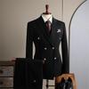 Men's Double-Breasted Three-Piece Suit for Weddings and Formal Events