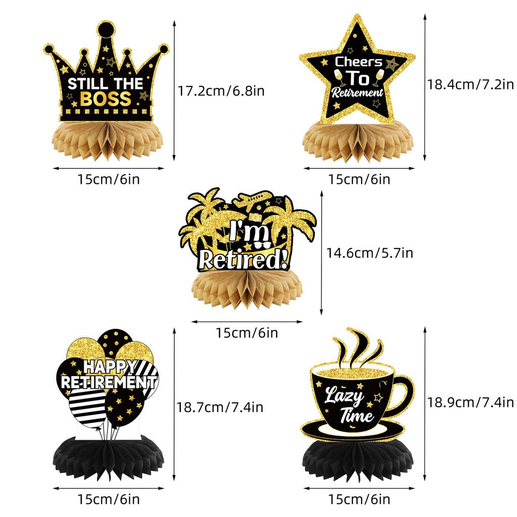 Popular Retirement Theme Party Supplies Retirement Decoration Layout Props Tableware Banners Flag Party Decoration Spiral