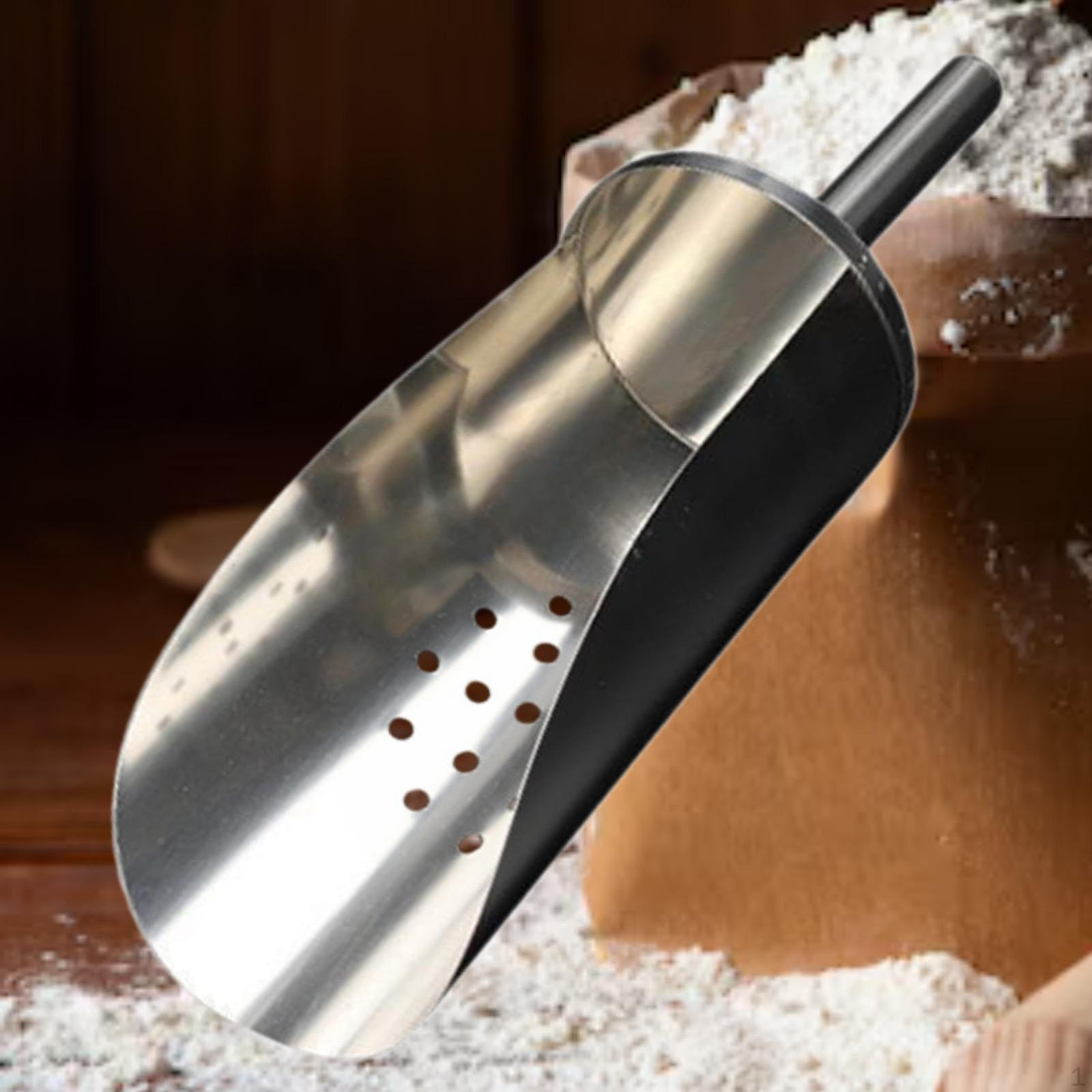 

Совок для кофе, чая, сахара, сухого корма, конфет, домашних животных, кубик льда из нержавеющей стали для Medium With Hole