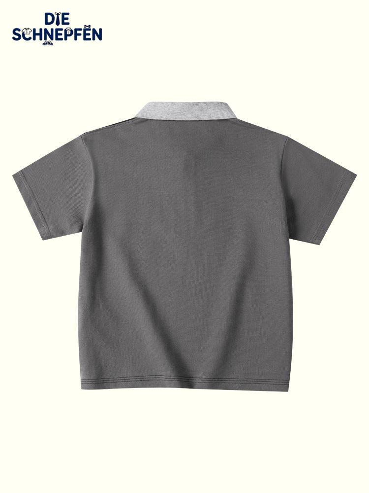 2026 Kids' Short Sleeve Cotton Polo - Summer School Style, Breathable Lapel Knit