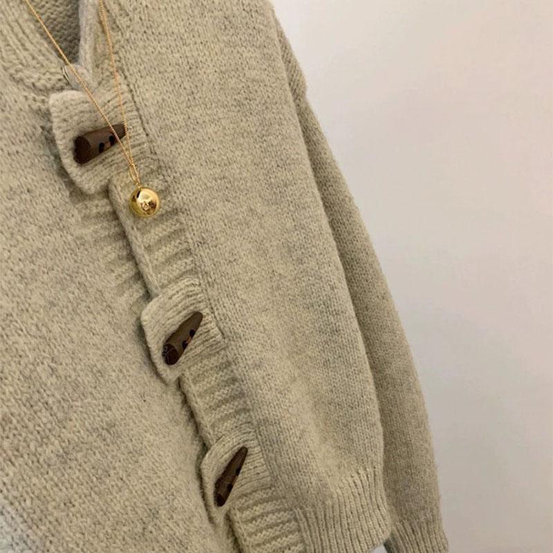 Retro Button Sweater Jacket Women In Autumn and Winter Lazy Small and Short Knitted Sweater Inside Cardigan for Women
