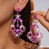 Exaggerated Rhinestone Drop Earrings Exquisite Statement Earrings  Anniversary