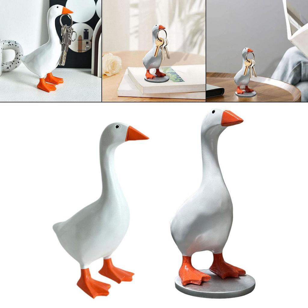Goose Statue Home Decor Accessories Decorative Magnetic Goose Key Holder Ornament Animal Sculpture for Key Storage Housewarming