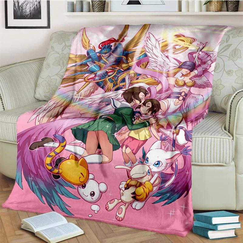 3D Digimon Adventure Monster Cartoon Blanket,Soft Throw Blanket for Home Bedroom Bed Sofa Picnic Travel Office Cover Blanket Kid