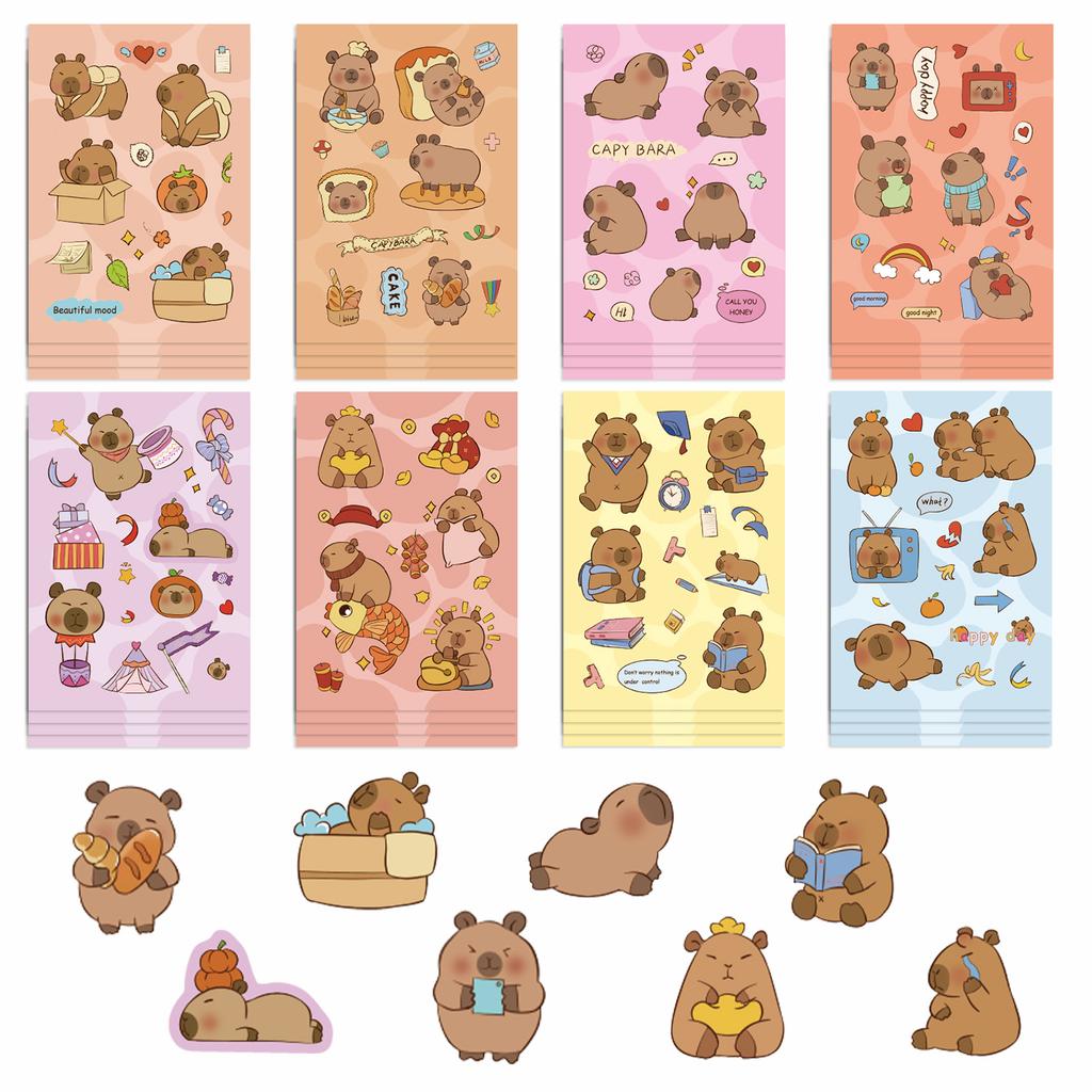 8 Kapibala Expression Stickers Can Be Waterproof Diary Hand Account Stickers Guka Stickers DIY Decorative Stickers Ins Stickers