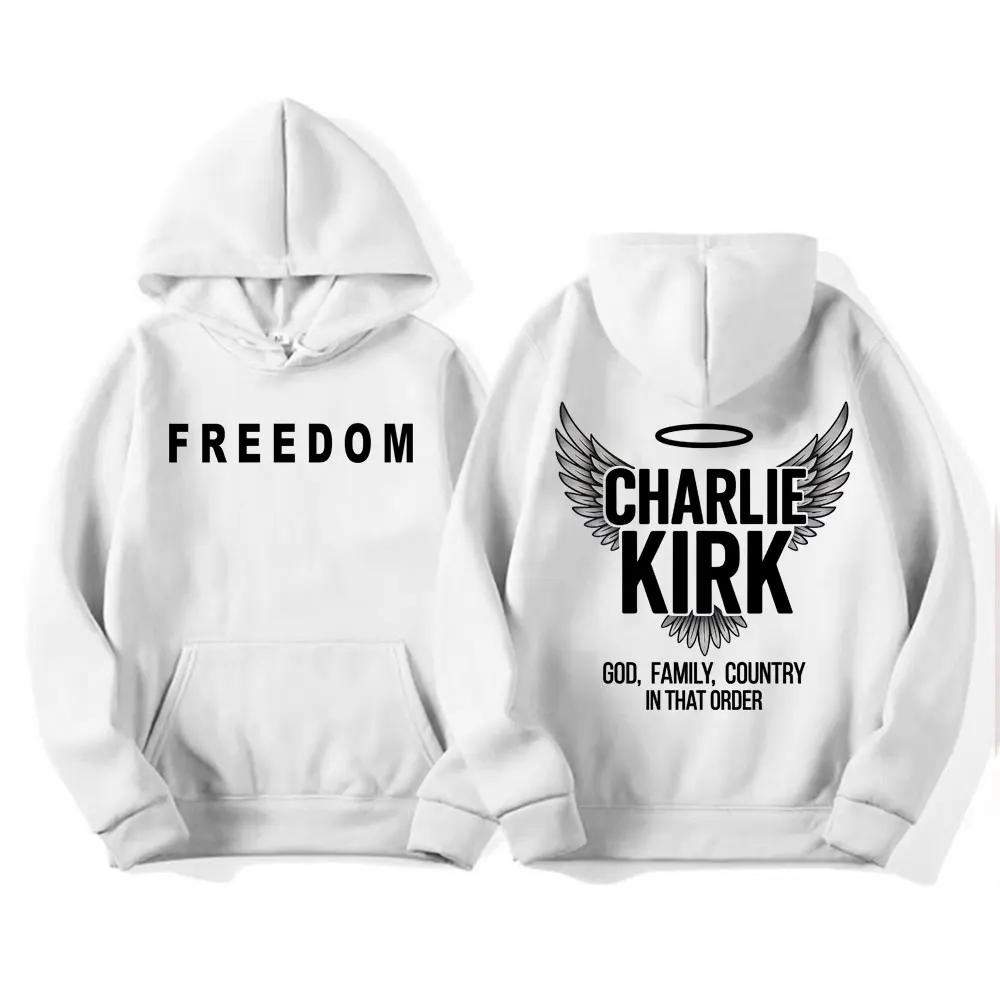 Justice Charlie Kirk Sweatshirt Print Street Men's Autumn and Winter High-quality Hoodie Fashion Trend Warm Casual Pullover Y2K