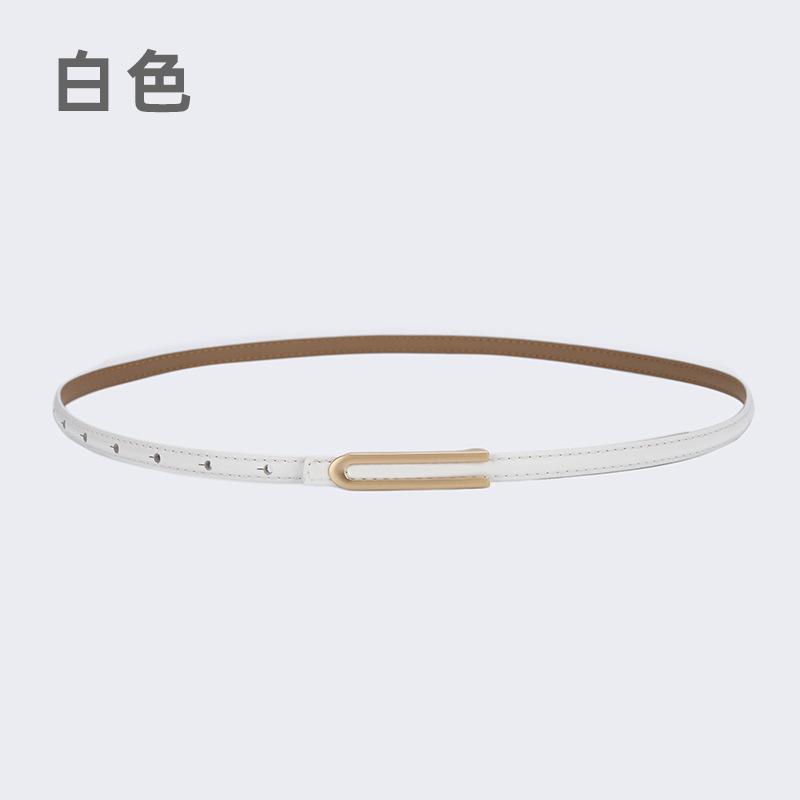 

Mei Mary Simple and versatile thin belt for women, genuine leather, trendy ins style decorative belt, perfect for dresses, blouses, and cinching 105cm