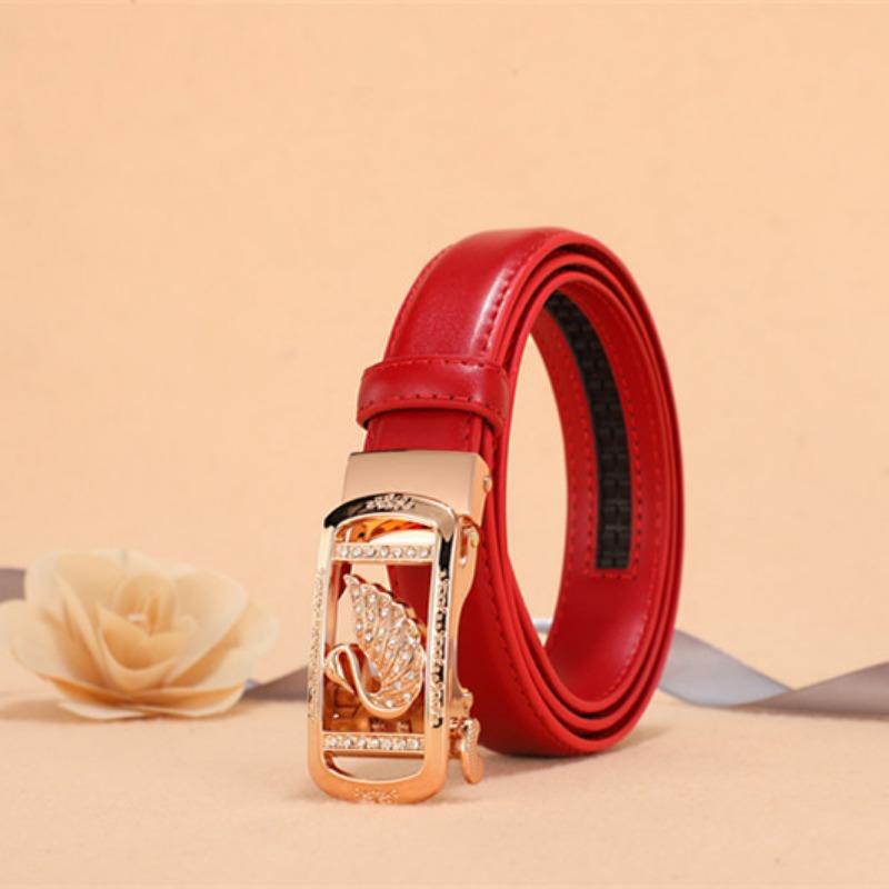 Casual Animal Type Diamond Embedded Women's Leather Belt Genuine Leather Versatile Waist Belt for Skirts and Pants Decorative