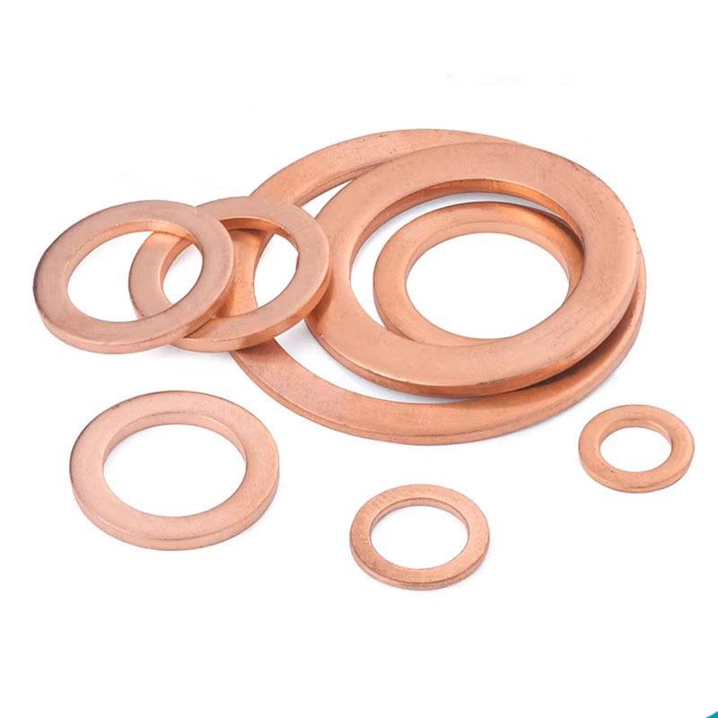 Pure Red Copper Gasket Sealing Ring for Marine Instruments, Metal Flat Washer M3-M60mm