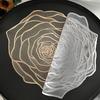 PVC Placemat Heat-Resistant Reusable Table Mat Hollow Rose Shape Insulation Pad for Dining Table Decoration