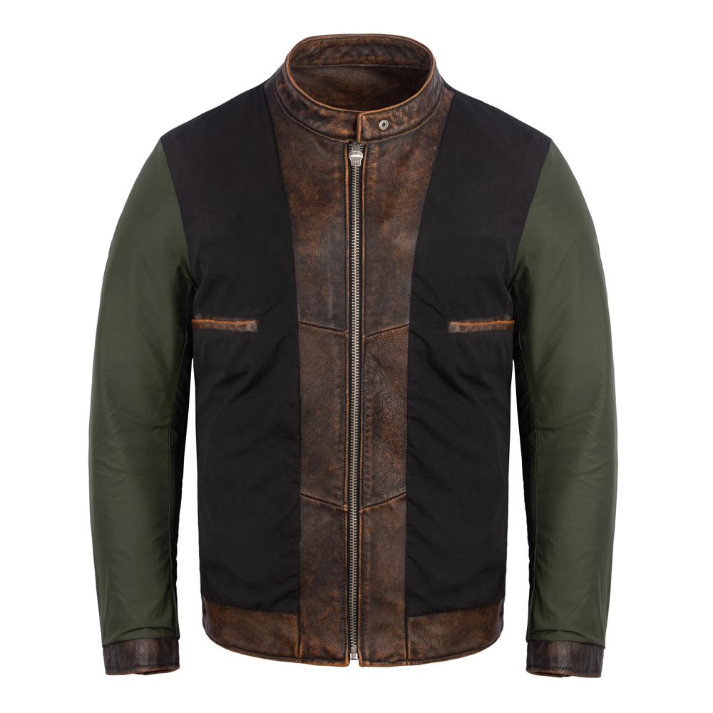 Black Men Leather Jacket Slim Fit Vintage Yellow/Red Brown Genuine Cow Men's Motorcycle Coat Biker Clothes Spring Autumn