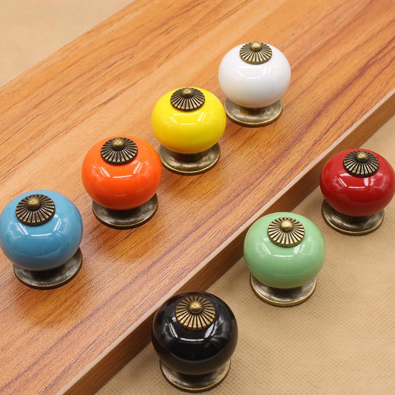 Kitchen Cabinet Pulls With Colorful Zinc Alloy Ceramic Construction For Home Decor And Storage