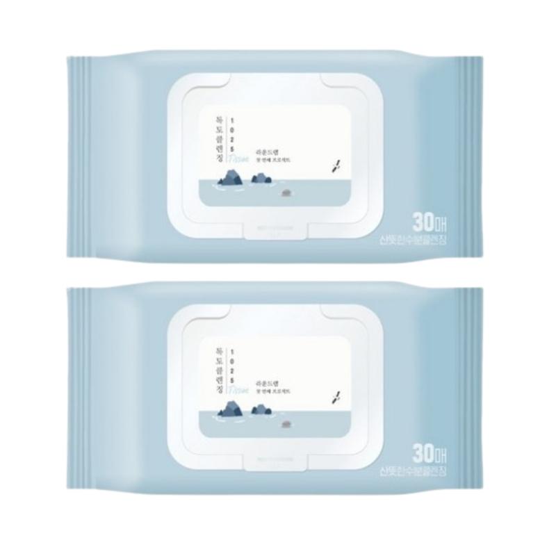 

Round Lab 1025 Dokdo Cleansing Tissue 30 Sheets × 2 – Mild Cleansing Wipes for Makeup, Impurities & Fresh Moisture Care 30 Sheets × 2