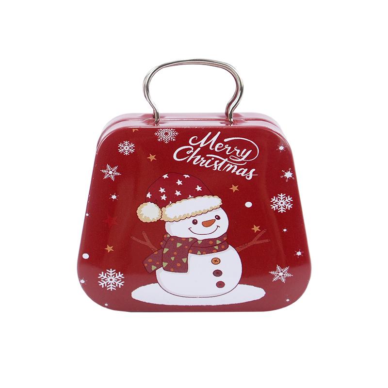 Christmas Handbag Shape Candy Box Metal Tin Cookie Gift Packaging Boxes Kids Xmas Party Favors Happy New Year 2025 Noel Decor