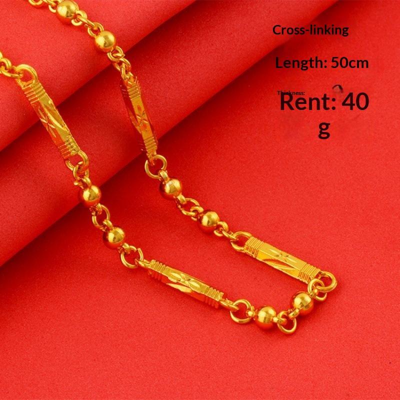 Gold Plated Alloy Chain Necklace Fadeproof Hypoallergenic Long Lasting Shine Dainty Thin Chain for Women Daily All-day Wear