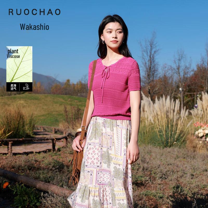 Sancai Plus Size V-Neck Short Sleeve Knit Top L