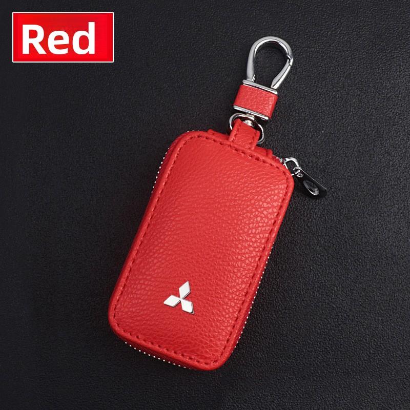 

Car Key Bag Zipper Key Storage Protection Bag For Mitsubishi Outlander L200 Lancer ASX Eclipse Pajero Delica EVO Triton Mirage красный