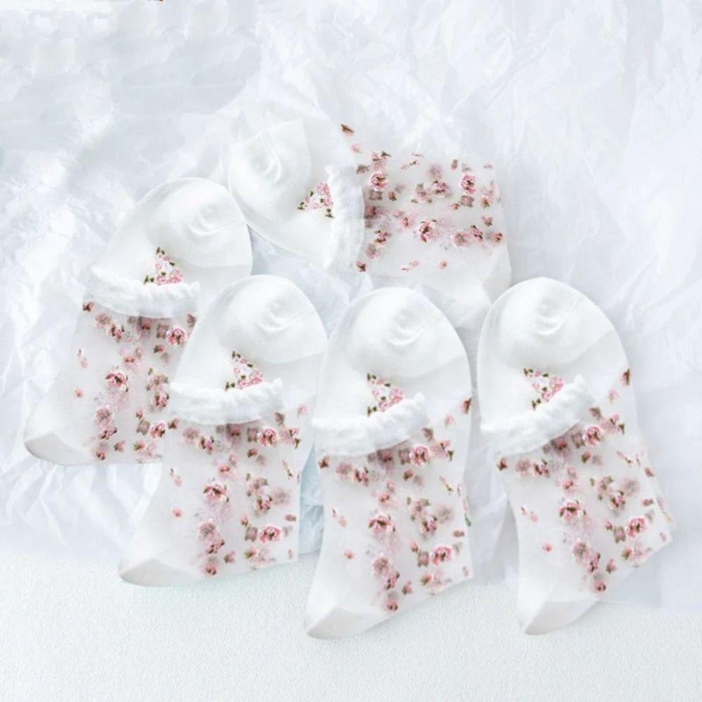 Transparent Crystal Glass Silk Socks Silk Short Socks New Lastic Socks