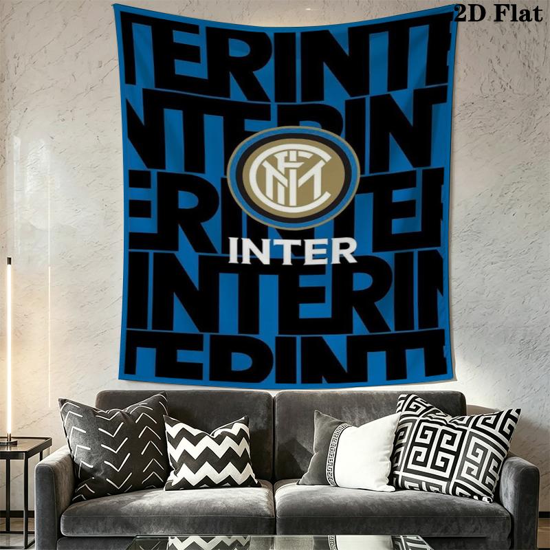 Ταπετσαρία Τοίχου Inter Milan Αισθητικό Κρέμασμα Τοίχου Κουβέρτα από Τυπωμένο Ύφασμα Διακοσμητικές Ταπετσαρίες για Υπνοδωμάτιο Σαλόνι Διακόσμηση Σπιτιού