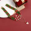 New Year Gift Christmas Christmas Snowman Elk Imitation Crystal Necklace Set Sweater Chain