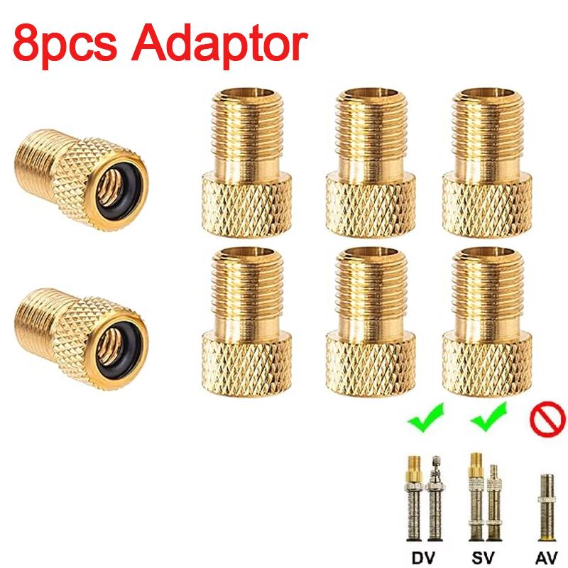 2~8pcs Bicycle Valve Pump Converter Adapter Presta to Schrader Convert Nozzle Inflation Adaptor F/V To A/V Bike Valve Adapter Mass Air Flow 3