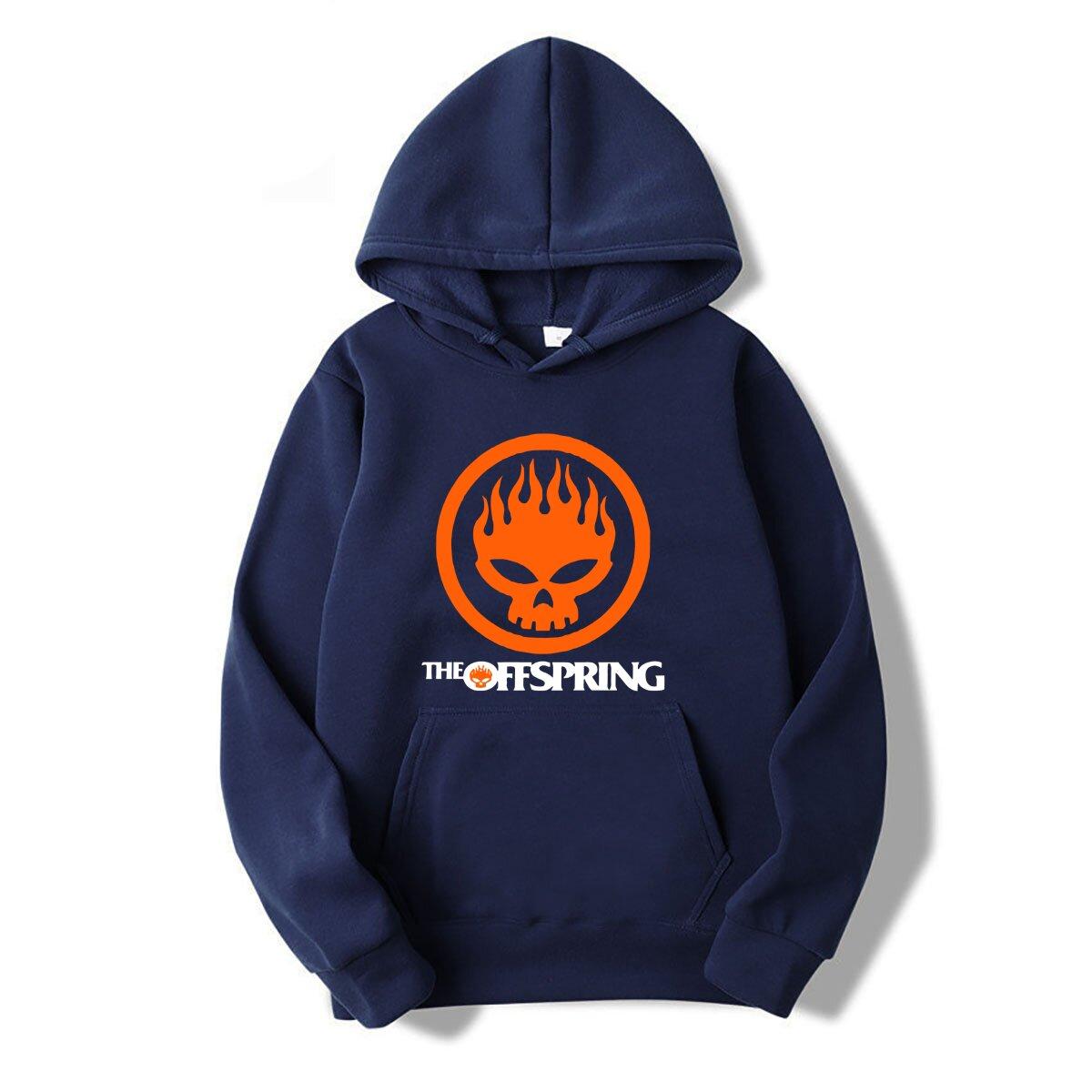 

New The Offspring Skull Logo Rock Band Men s Black hoodies Size S to 4XL Summer Style Mens hoodies L