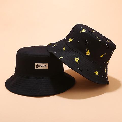 Bucket Cap Unisex Cotton Cartoon Bucket Hat Men Women Bob Cap Hip Hop Outdoor Sport Summer Fishing Hat