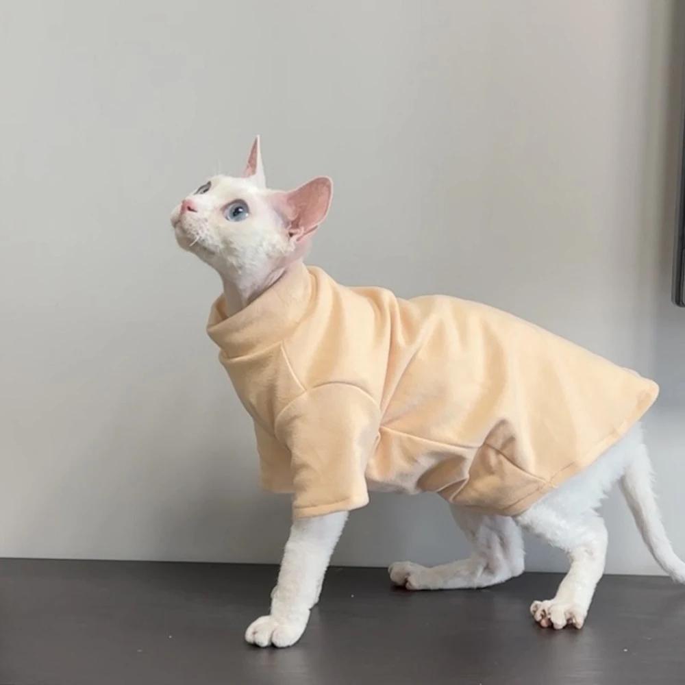 Autumn Winter Cat Hoodie for Cats Solid Pet Kitten Clothes Sphynx Maine Coon Ragdoll Pullovers ropa para gatos mascotas Shirts