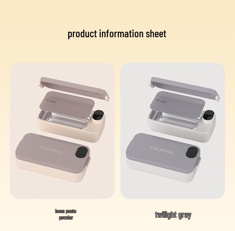 Bezprzewodowe podgrzewane pudełko na lunch USB - 900 ml Bento bez wody dla studentów i pracowników biurowych