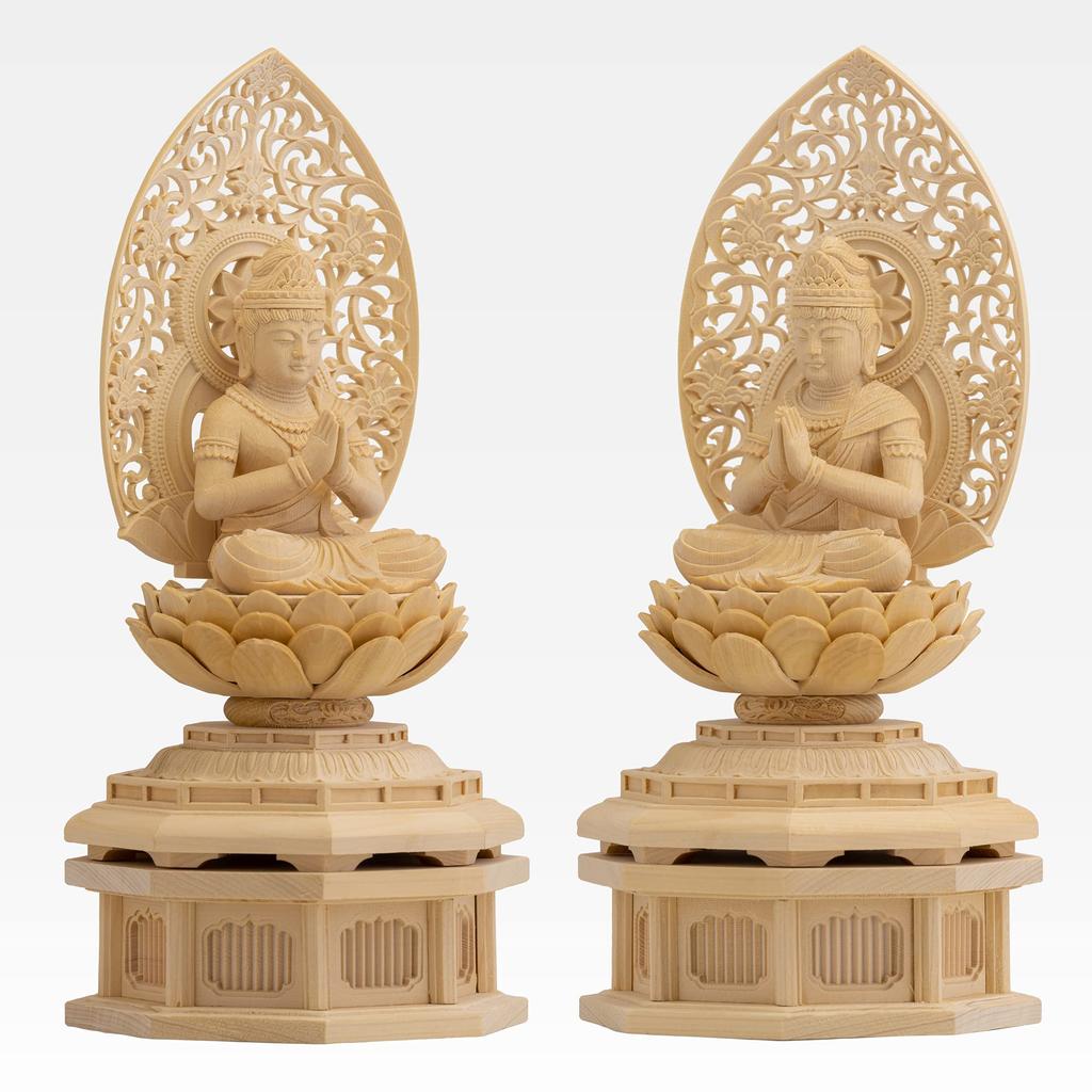 Wooden Buddha Seishi seated Guardian deity of the zodiac for those born in the year of the horse Bosatsu statue, Bosatsu, figure, 22.5cm (wooden