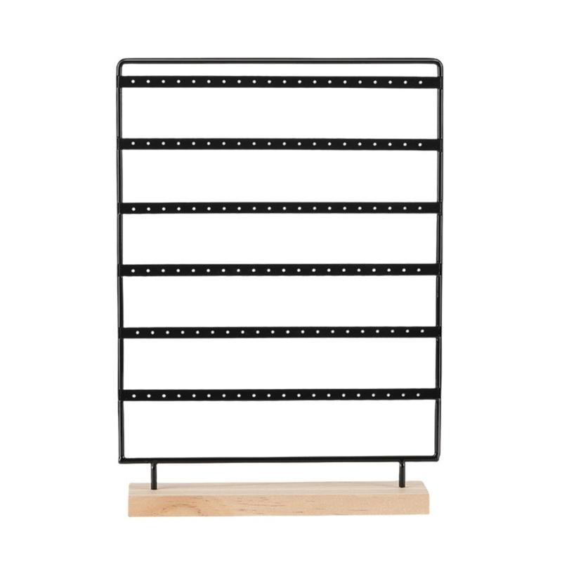 Earrings Organizer Stand Earring Holder Display Stand with 120 Holes 6 Tiers Jewelry Organizers Rack with Wood Base Gift
