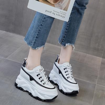 Nuovi scarponcini da ginnastica con zeppa interna, versione coreana, scarpe da papà, scarpe da ginnastica bianche casual versione coreana da donna, scarpe da donna, scarpe da studente