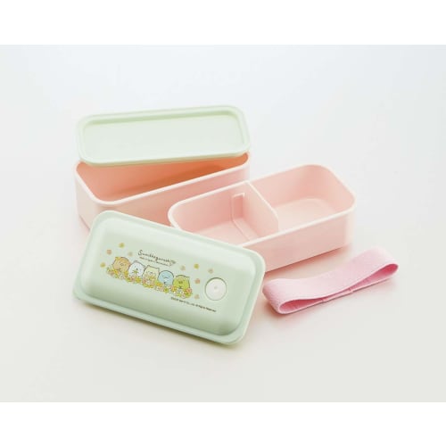 Skater Bento Box Silver Ion Ag+ Antibacterial Fluffy Packing Integrated 2 Tiers 550ml Sumikko Gurashi Cat Brothers PALW6AG