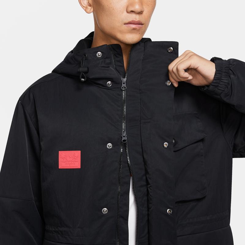 Nike Lebron Premium Utility Multi-Pocket Windproof Hooded Cotton Jacket Men Outerwear Black DA6714-010
