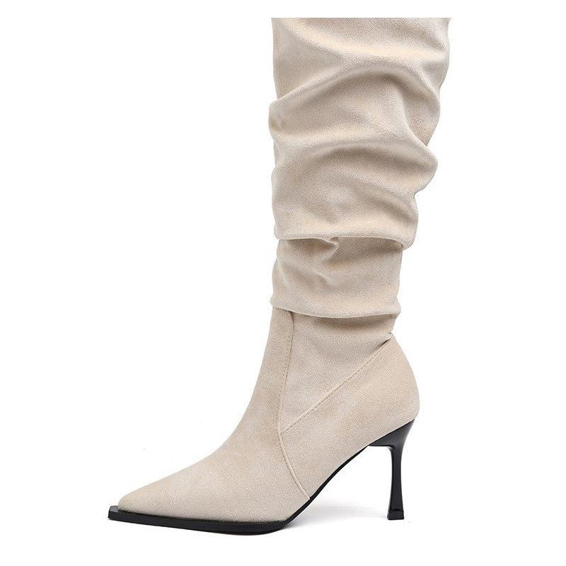 High Heels Women High Boots Suede Designer Shoes Dress Woman Pumps 2025 Winter Brand Goth Luxury Chelsea Botas Mujer